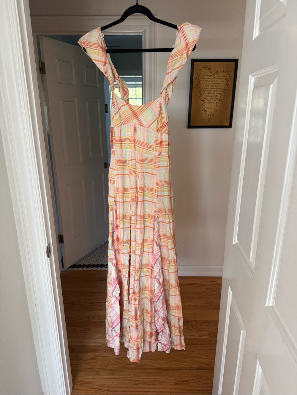 Maeve Linen Blend Flutter-Sleeve A-line Midi Dress NWT
